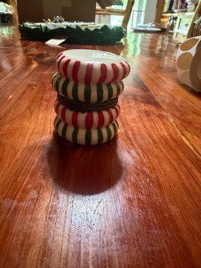 Vintage Peppermint Candy Striped Trinket Box